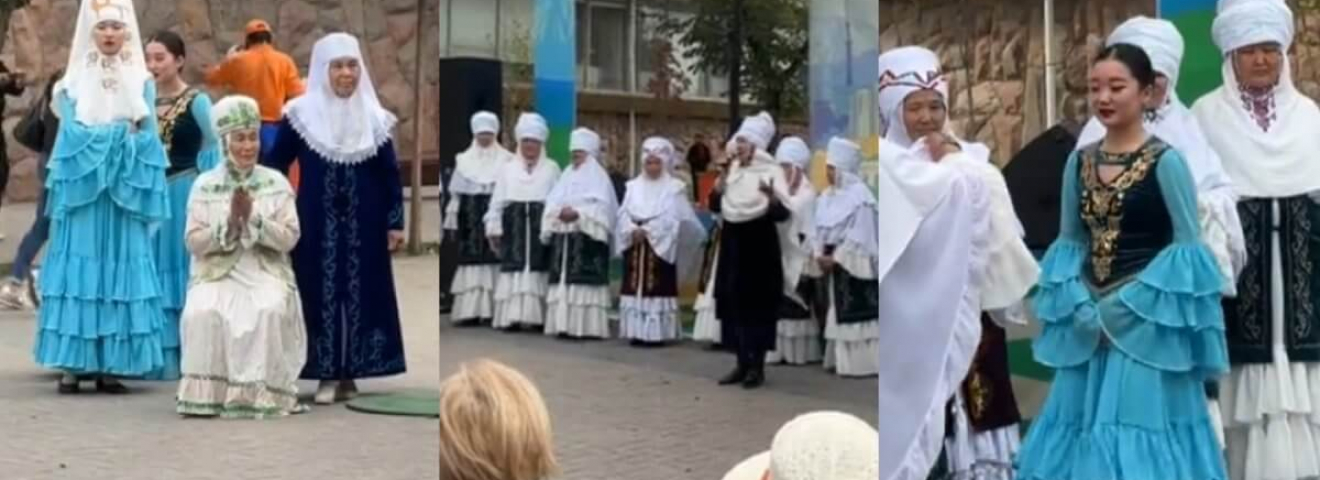 Алматыда кимешек киген апалар хиджапқа қарсылық акциясын өткізді